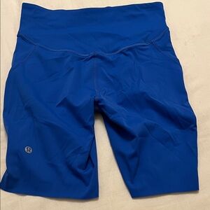 lululemon Blue athletica Base Pace High-Rise With Silicone Grip Bike Shorts Sz 6